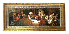 Cuadro La Última Cena Con Marco Oro Y Plata De 120x55 Cm Marco Oro Plata Oro Plata