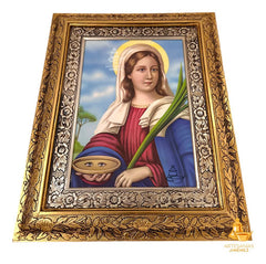 Cuadro San Lucia 60x47 Cm Combinado Oro Y Plata Oro Y Plata