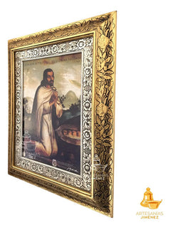 Cuadro De Juan Diego 60x47 Cm Combinado Oro Y Plata Oro Y Plata