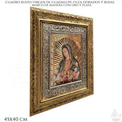 Cuadro San Francisco De Asis Y Jesus En La Cruz 45x40 Cm Oro Y Plata