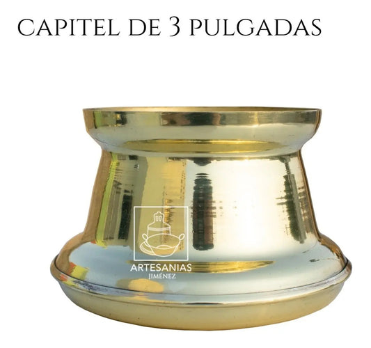 Capitel para cirio de 7.5 cm o 3 pulgadas de diámetro, hecho a mano en México