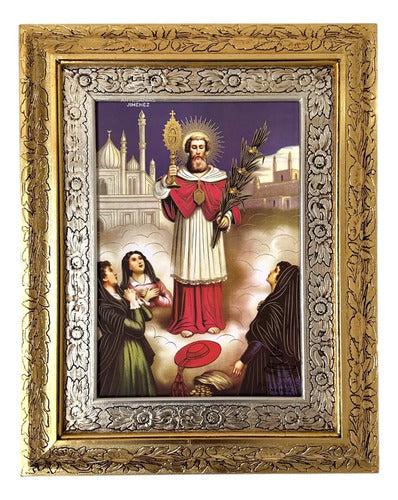 Cuadro Santa Ramon Nonato 60x47 Cm Combinado Oro Y Plata Oro Y Plata