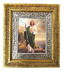 Cuadro San Judas Tadeo 45x40 Cm N02 Combinado Oro Y Plata Oro Y Plata