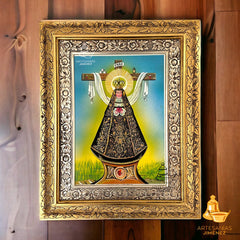 Cuadro Virgen De La Soledad 60x47 Cm C1 Combinado Oro Y Plata Oro Y Plata