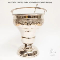 Acetre E Hisopo Para Agua Bendita Religioso A805 Grande