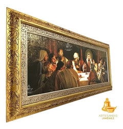 Cuadro La Última Cena Con Marco Oro Y Plata De 120x55 Cm Marco Oro Plata Oro Plata