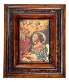 Cuadro Rostro De Jesus Color Nogal Madera De Pino 22x19 Cm Color Nogal