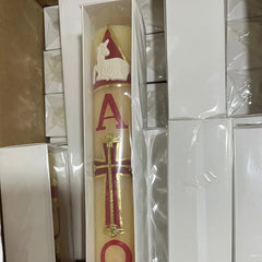 Cirio Pascual, Vela De Oración, Veladora Alfa Y Omega, 30x5