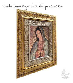 Cuadro Busto Virgen De Guadalupe 45x40 Cm A008 Combinado Oro Y Plata Oro Y Plata