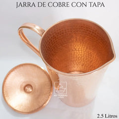 Jarra De Cobre Con Tapa Artesanal