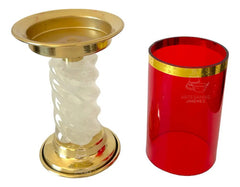 Candeleros de mesa para altar con 8 vasos color rojo