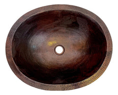 Lavamanos O Lavabo De Cobre Martillado 49x40 Cm Patinado Oscuro