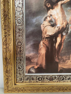 Cuadro San Francisco De Asis 60x47 Cm Combinado Oro Y Plata Oro Y Plata