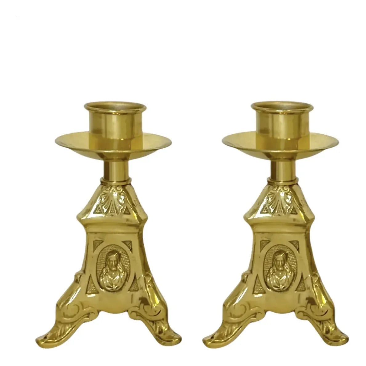 Baroque Brass Candlesticks Set of 3 Pairs (6 pcs)
