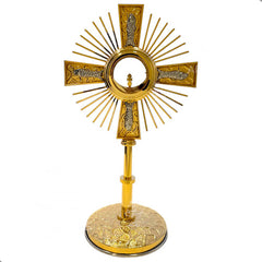 Custodia Liturgica Ostensorio Santísimo De Alpaca 55 Cm