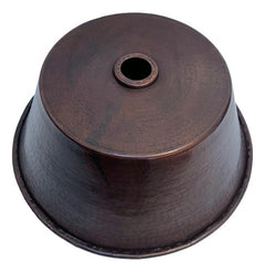 Lavamanos Ovalin Cazo 100% Cobre - Lavabo 41x16 Cm Cobre Patinado Oscuro
