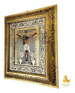 Cuadro Señor De Chalma 45x40 Cm Combinado Oro Y Plata Oro Y Plata