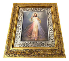 Cuadro Señor De La Misericordia 45x40 Cm Oro Y Plata