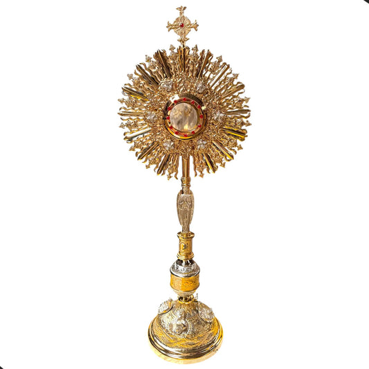 Custodia para iglesia de 80 cm, con baño de oro, hecha a mano en México