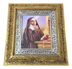 Saint Rita Wood Framed Picture 45x40 cm, Gold & Silver Leaf