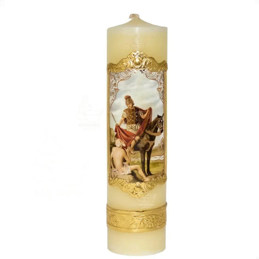 Cirio de oración de cera de San Martín Caballero, hecho a mano en México