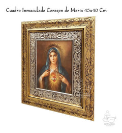 Cuadro Inmaculado Corazón De María 45x40 Cm