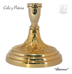 Caliz Y Patena Para Iglesia O Capilla C418 Barroco Dorado
