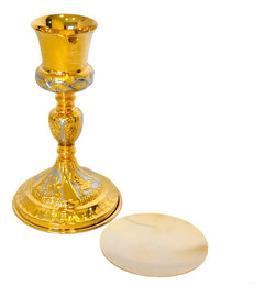 Cáliz para iglesia con patena modelo JHS