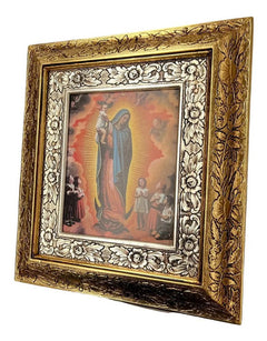Cuadro Virgen De Guadalupe Protectora 45x40 Cm A#1 Combinado Oro Y Plata Oro Y Plata