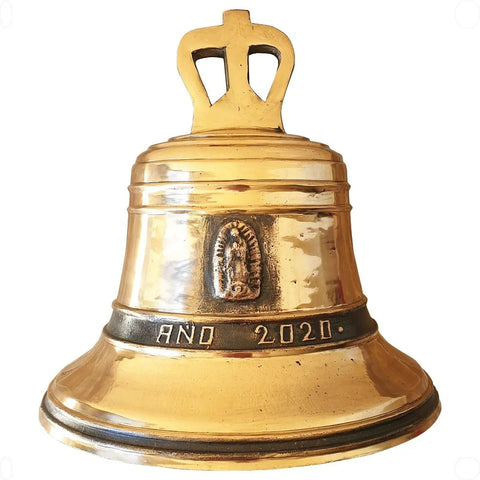 Campana de 30 kg en aleación de cobre, bronce y estaño para iglesias y capillas, fundida a mano en México