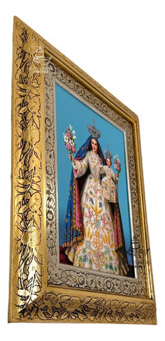 Cuadro Virgen De La Candelaria 60x47 Cm Combinado Oro Y Plata Oro Y Plata