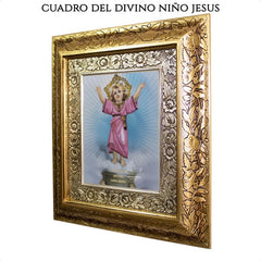 Cuadro Divino Niño Jesus 45x40 Cm A908 Combinado Oro Y Plata Oro Y Plata