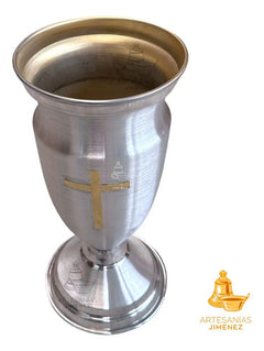 Floreros O Jarrones 40 Cm Iglesia O Capilla Con Cruz Cuello Plateado Tulipán