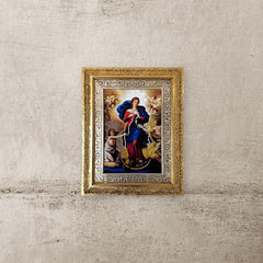 Cuadro María Desatanudos 60x47 Cm Combinado Oro Y Plata Oro Y Plata