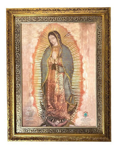 Cuadro Virgen De Guadalupe 90x70 Firma Carlos Aguiar Retes Combinado Oro Y Plata Modelo 1 Combinado Oro Plata
