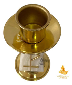 Candeleros De Mesa Para Altar Iglesia Piramidal Dorado