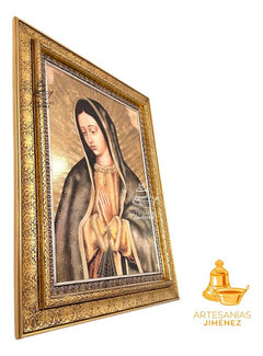 Cuadro Virgen De Guadalupe 88x69 Cm Combinado Oro Y Plata Oro Y Plata