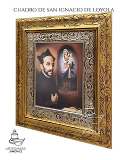 Cuadro San Ignacio De Loyola 45x40 Cm Combinado Oro Y Plata Oro Y Plata