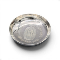 Patena Honda Religiosa Plateada Para Hostia - Copon Patena Virgen De Guadalupe
