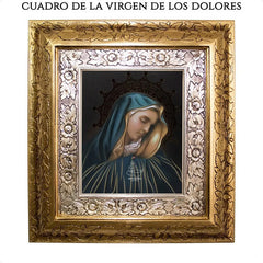 Cuadro Virgen De Los Dolores 45x40 Cm A909 Combinado Oro Y Plata Oro Y Plata