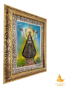 Cuadro Virgen De La Soledad 60x47 Cm C1 Combinado Oro Y Plata Oro Y Plata