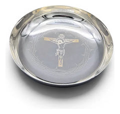 Patena Honda Religiosa Plateada Para Hostia - Copon Patena Cristo Crucificado