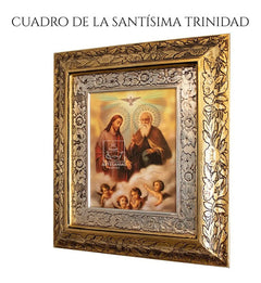 Cuadro Santisima Trinidad 45x40 Cm Combinado Oro Y Plata Oro Y Plata