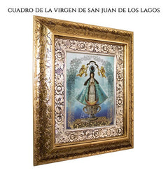 Cuadro Virgen De San Juan De Los Lagos 45x40 Cm Combinado Oro Y Plata Oro Y Plata