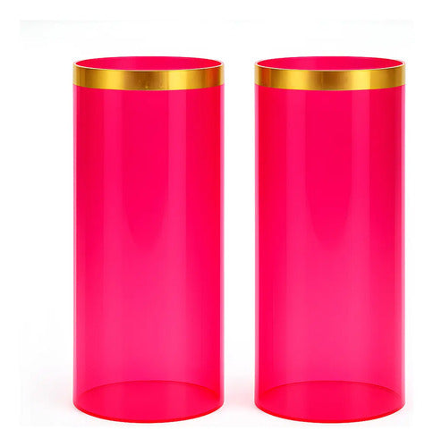 Acrílicos O Pantallas Para Cirial Rosa Fucsia