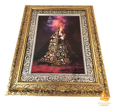 Cuadro Virgen De La Soledad 60x47 Cm C2 Combinado Oro Y Plata Oro Y Plata