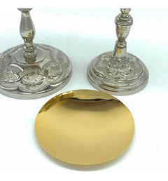 Caliz Copon Y Patena Plateado Para Iglesia O Capilla C202
