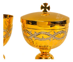 Caliz Copon Y Patena Liturgico Espinas Y Crismon P1
