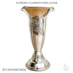 Floreros O Jarrones 25 Cm Para Altar 2 Piezas Plateado Tulipán
