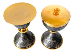 Caliz Copon Y Patena Liturgico Pavonado Cordero De Dios P01